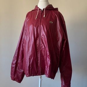 LACOSTE Maroon Red Raincoat - Size XL
